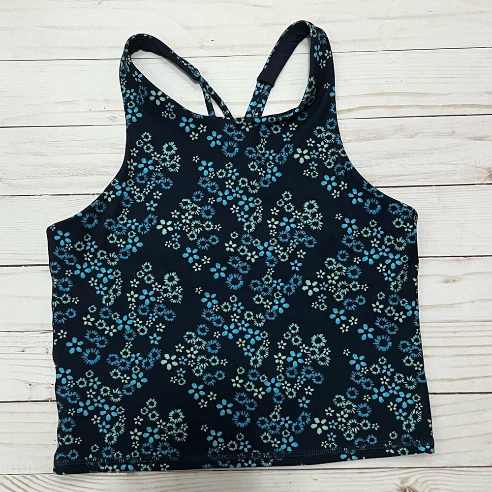 Floral Print Girl Top - Floral blue